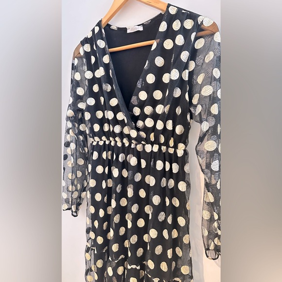 Long sleeve polkadot dress, made in Italy - Picture 2 of 6